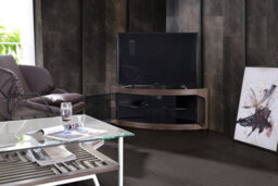 "Homeology Pangea Black Walnut Curved Tru-Corner Beam-Thru Doors Up To 50"" Tv Cabinet" - thumbnail 7