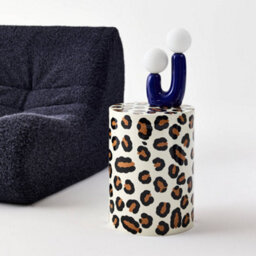 Sweeek - Side Table, End Table, Bedside Table In Enameled Steel, Leopard Pattern, Noko, 33X33X46 Cm - thumbnail 3