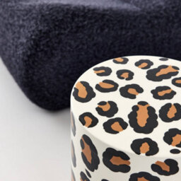 Sweeek - Side Table, End Table, Bedside Table In Enameled Steel, Leopard Pattern, Noko, 33X33X46 Cm - thumbnail 7