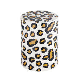 Sweeek - Side Table, End Table, Bedside Table In Enameled Steel, Leopard Pattern, Noko, 33X33X46 Cm - thumbnail 2