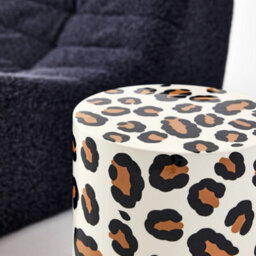 Sweeek - Side Table, End Table, Bedside Table In Enameled Steel, Leopard Pattern, Noko, 33X33X46 Cm - thumbnail 4