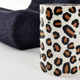 Sweeek - Side Table, End Table, Bedside Table In Enameled Steel, Leopard Pattern, Noko, 33X33X46 Cm - thumbnail 6