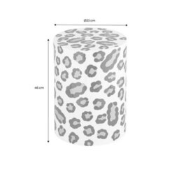Sweeek - Side Table, End Table, Bedside Table In Enameled Steel, Leopard Pattern, Noko, 33X33X46 Cm - thumbnail 8