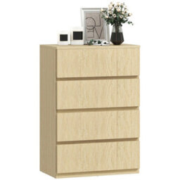 Homcom Bedroom Chest Of Drawers, 4 Drawers Dresser, Drawer Unit, Natural - thumbnail 1