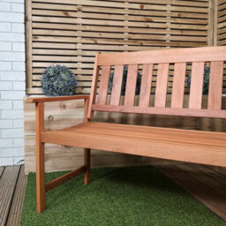 Samuel Alexander Cartmel 2 Seater Outdoor Wooden Garden Patio Bench - thumbnail 3