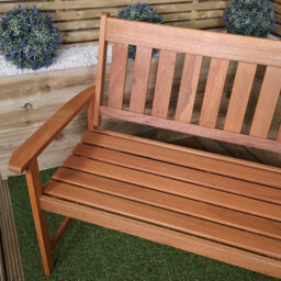 Samuel Alexander Cartmel 2 Seater Outdoor Wooden Garden Patio Bench - thumbnail 5
