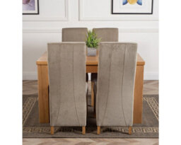 That's Furniture Dakota 127 X 82 Cm Chunky Oak Small Dining Table And 4 Chairs Dining Set With Lola Grey Fabric Chairs - thumbnail 2