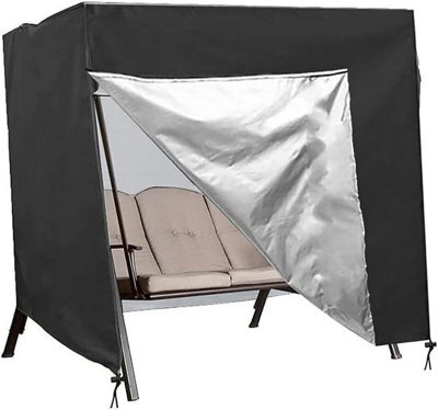 Outdoor Protective Cover, 3-Seater Garden Swing 220X125X175Cm, Black - image 1