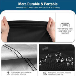 Outdoor Protective Cover, 3-Seater Garden Swing 220X125X175Cm, Black - thumbnail 2