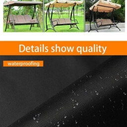 Outdoor Protective Cover, 3-Seater Garden Swing 220X125X175Cm, Black - thumbnail 6