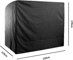 Outdoor Protective Cover, 3-Seater Garden Swing 220X125X175Cm, Black - thumbnail 7