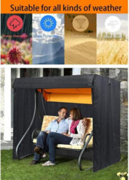 Outdoor Protective Cover, 3-Seater Garden Swing 220X125X175Cm, Black - thumbnail 5