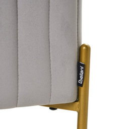 Wyld And Coco Glamour Velvet Grey Bench With Gold Metal Legs - 91 X 47 Cm - thumbnail 6