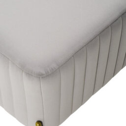 Wyld And Coco Glamour Velvet Grey Bench With Gold Metal Legs - 91 X 47 Cm - thumbnail 5