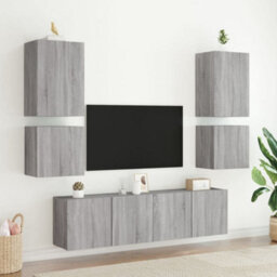 Berkfield Tv Wall Cabinets 2 Pcs Grey Sonoma 40.5X30X40 Cm Engineered Wood - thumbnail 4