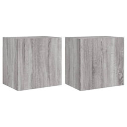 Berkfield Tv Wall Cabinets 2 Pcs Grey Sonoma 40.5X30X40 Cm Engineered Wood - thumbnail 2