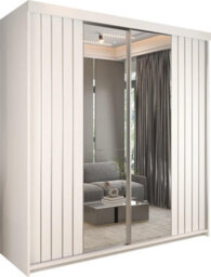 Sliding Wardrobes 4 u LTD Modern Monali Sliding Door Wardrobe Available In 2 Sizes 150Cm/200Cm & 3 Colors - White/silvertrim 200Cm - thumbnail 2