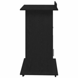 Berkfield Lectern Podium With Wheels Black Oak Engineered Wood - thumbnail 6
