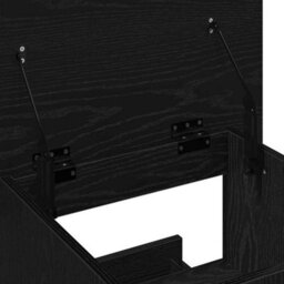 Berkfield Lectern Podium With Wheels Black Oak Engineered Wood - thumbnail 9
