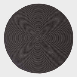 Homescapes Grey And Black Handmade Woven Spiral Braided Rug, 200 Cm Round - thumbnail 2
