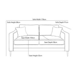 Aspen Green Velvet Large 2 Seater Sofa With Foam Seat Cushion, Piped Detailing, Black Metal Stiletto Legs & Accent Pillows - thumbnail 2