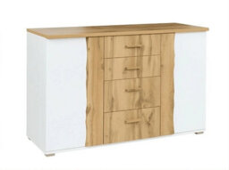 Arte Modern White Gloss & Oak Wotan Sideboard Cabinet 130Cm - Versatile Storage And Display For Contemporary Homes - thumbnail 1