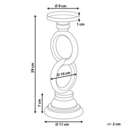 Beliani Candle Holder Waterford Pine Wood 29 Cm Multicolour - thumbnail 3