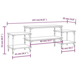 Berkfield Tv Cabinet Grey Sonoma 157X35X52 Cm Engineered Wood - thumbnail 9