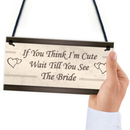Red Ocean Wedding Wait Till You See The Bride Shabby Chic Hanging Plaque Flower Girl Gift Bride Friendship Sign - thumbnail 6