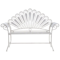 Beliani Garden Bench Pavia 146 Cm Metal Off-White - thumbnail 1