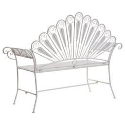 Beliani Garden Bench Pavia 146 Cm Metal Off-White - thumbnail 5