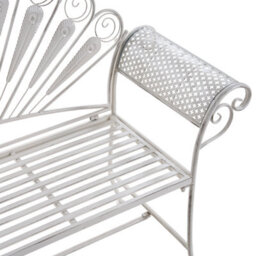 Beliani Garden Bench Pavia 146 Cm Metal Off-White - thumbnail 6
