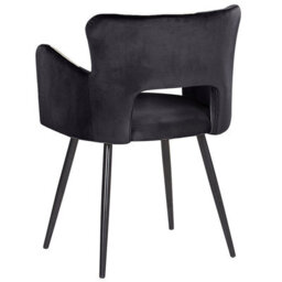 Beliani Set Of 2 Dining Chairs Sanilac Velvet Black - thumbnail 6