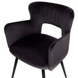 Beliani Set Of 2 Dining Chairs Sanilac Velvet Black - thumbnail 7