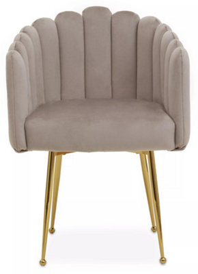 Orsina Mink Velvet Dining Chair, Modern Chair With Golden Legs, Lasting Accent Chair For Home, Office - image 1