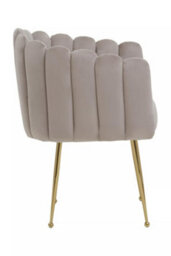 Orsina Mink Velvet Dining Chair, Modern Chair With Golden Legs, Lasting Accent Chair For Home, Office - thumbnail 3