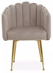 Orsina Mink Velvet Dining Chair, Modern Chair With Golden Legs, Lasting Accent Chair For Home, Office