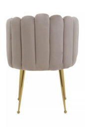 Orsina Mink Velvet Dining Chair, Modern Chair With Golden Legs, Lasting Accent Chair For Home, Office - thumbnail 4