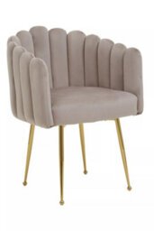 Orsina Mink Velvet Dining Chair, Modern Chair With Golden Legs, Lasting Accent Chair For Home, Office - thumbnail 2