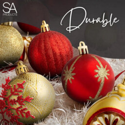 108 Piece Christmas Tree Baubles Set Assorted Gold Red Shatterproof Decorations - thumbnail 3