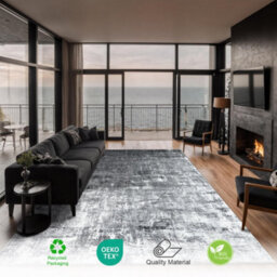 Homeart Eton Abstract Area Rug Super Soft & Durable Woven Carpet With Modern Artistic Design Grey 160X230 - thumbnail 2