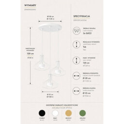 Luminosa Lighting Luminosa Axia Cluster Pendant Ceiling Light White 3X Gx53 - thumbnail 4