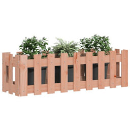 Berkfield Garden Raised Bed With Fence Design 100X30X30 Cm Solid Wood Douglas - thumbnail 3
