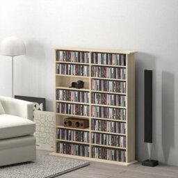Natural Blu-Ray Storage Tower With 12 Adjustable Shelves - thumbnail 1