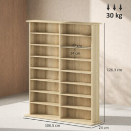Natural Blu-Ray Storage Tower With 12 Adjustable Shelves - thumbnail 2