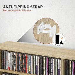 Natural Blu-Ray Storage Tower With 12 Adjustable Shelves - thumbnail 5