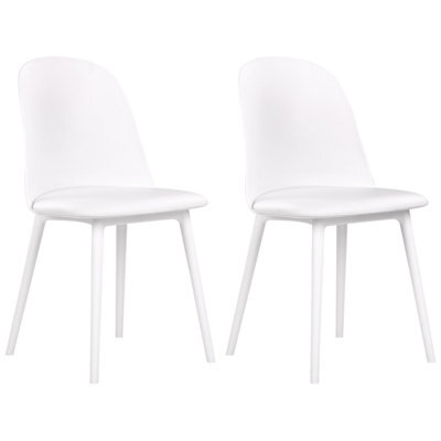 Beliani Set Of 2 Dining Chairs Fomby White - image 1