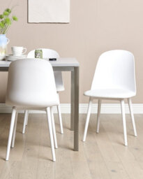 Beliani Set Of 2 Dining Chairs Fomby White - thumbnail 2