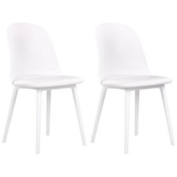 Beliani Set Of 2 Dining Chairs Fomby White