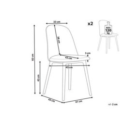 Beliani Set Of 2 Dining Chairs Fomby White - thumbnail 3